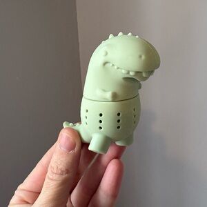 Dinosaur Tea Infuser Green Silicone Kawaii Cute Dopamine Decor T-Rex Dino Fun